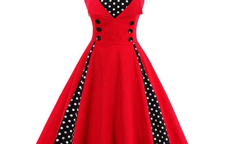 Vintage Polka Dot 50s Rockabilly Swing Pin Up Housewife Retro Dress Just Mikki Tiamo 