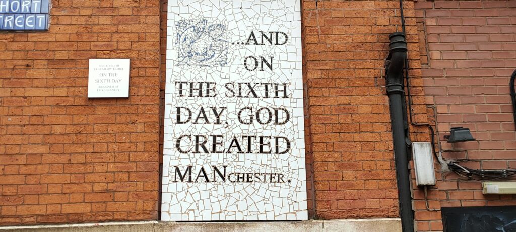 On the sixth day god created Manchester Mosaic