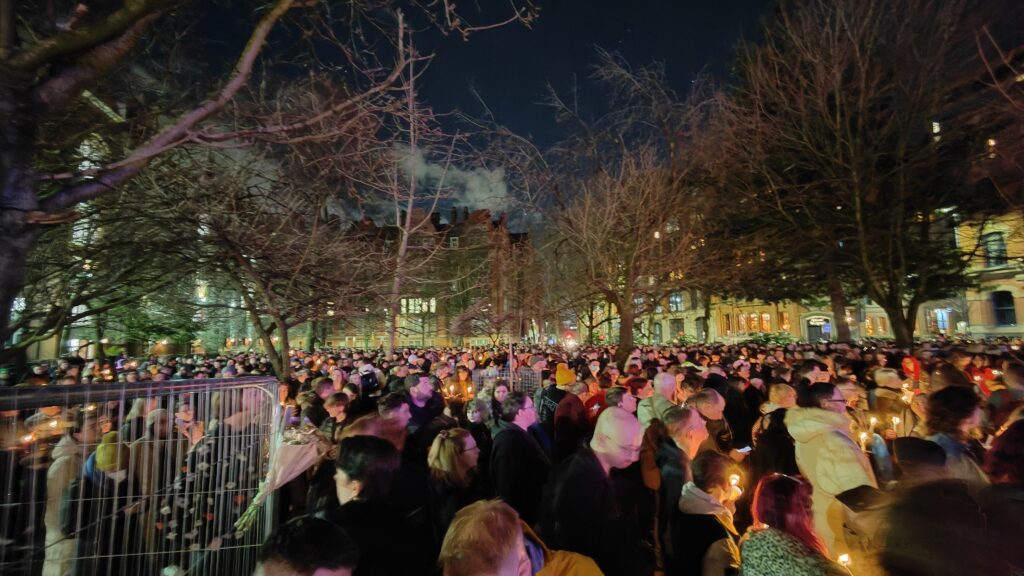 Brianna Ghey Vigil, Manchester, in Sackville Gardens